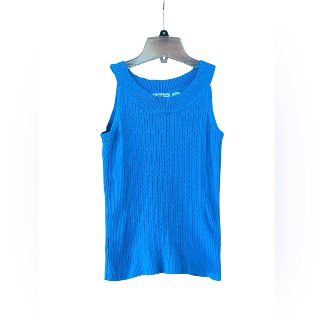 Blue Knit Sleeveless Top
